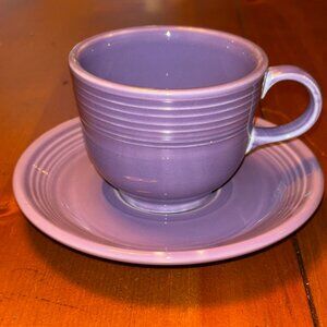Fiestaware Flat Cup & Saucer Set Fiesta Lilac Retired